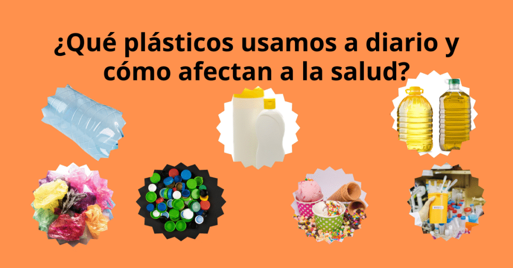 Símbolos de reciclaje en envases plásticos con números del 1 al 7 que indican su nivel de seguridad para la salud